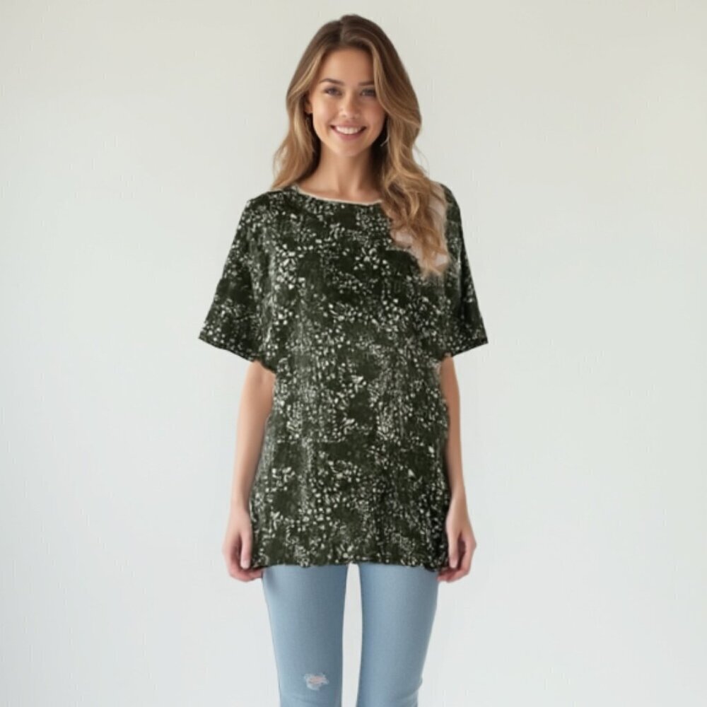 Banana Republic Mistletoe Floral Top S Green Pink Silk-Blend Office 🌟